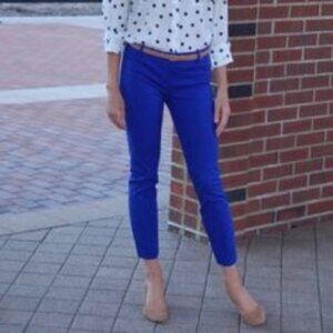 J. Crew Womens Blue Mid Rise Slim Fit Stretch Twill Minnie Ankle Pants Size 6